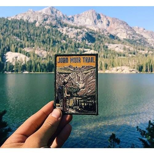 John Muir Trail Embroidery Patches Iron on Patches for Clothes Famous trail America Adventure Badges Sewing Backpack Hoodie DIY