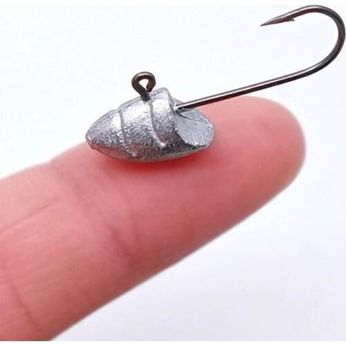 New 10pcs mini Jig Head Hook Rock Fishing Hook Blood Trough 2.5g 3.5g 5g Fishing Hook Soft Worm Jig Lead Head Hook tackle