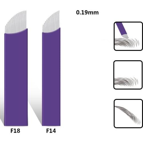 New 14/18 0.19mm Micro Needling Needle Permanent Makeup Eyebrow Tattoo Blade Microblading Needles For 3D Embroidery Tattoo Pen