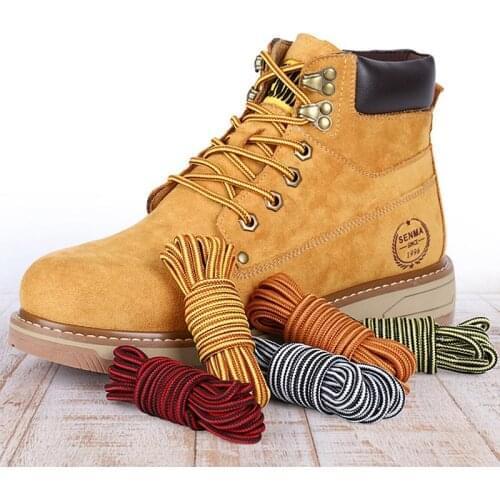 2021 New 1Pair Round Boot Shoelaces Striped Sneakers Shoe laces Martin boots Laces Shoes Strings Outdoor Walking Hiking Shoelace