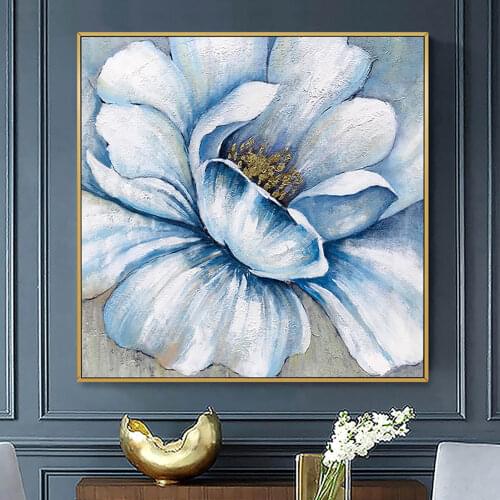 New Arrival Home Wall Flower Canvas Art Handmade Abstract Flower Oil Painting Canvas Wall Art Modern Home Decoration Piece Art