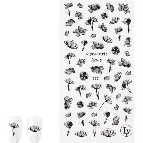 New Style 3D Strap Adhesive Nail Small Fresh Ongles Manicure Flowers Plant Stickers Nail Art Decoration DIY Nail Accesoires