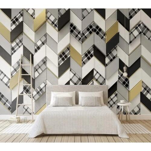 Custom papel parede plaid cloth pattern 3d solid geometry for living room bedroom sofa background wall decoration wallpaper