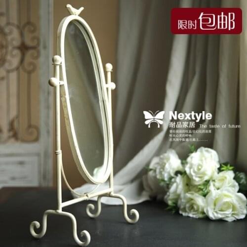 Bedroom ironwork do old white table oval bird table mirror vanity mirror makeup mirror body mirror
