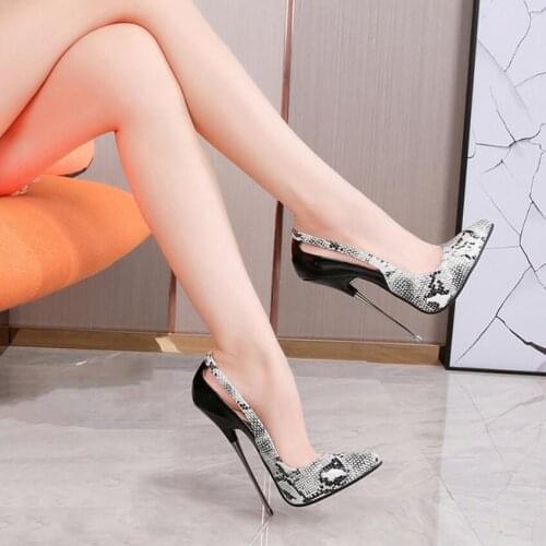 SnakeSkin 16cm Extreme High Heels Sexy Woman Pumps Fetish Model Show Stripper Club Gay Unisex Shoes For Women Heels Big Size 46