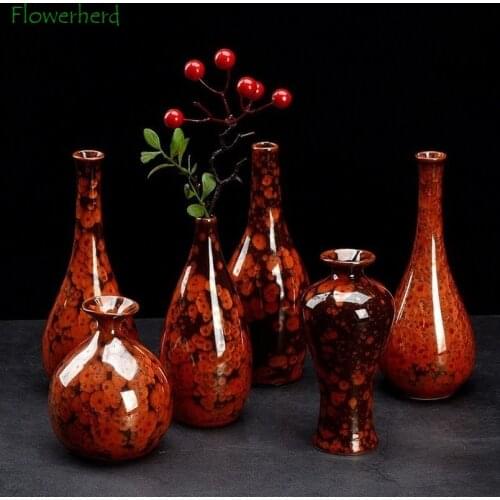 Festive Vase Creative Home Decoration Office Gift Vase Hydroponic Flower Pot Ceramic Porcelain Handicraft Kiln Change Decoration
