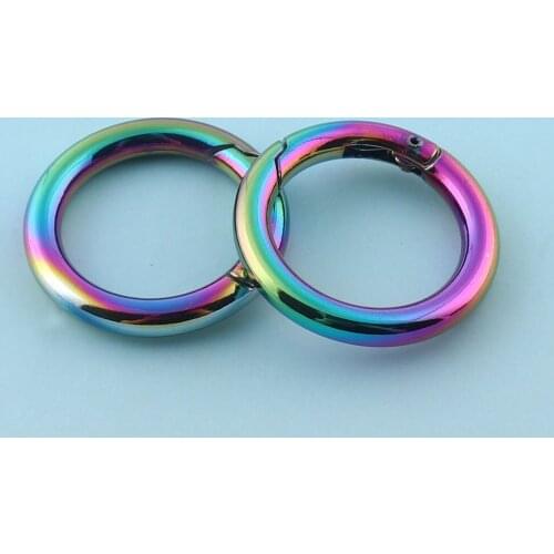 Spring hooks 6pcs 3/4" (20mm) Rainbow Spring Clasp Oval Snap Hook Metal Snap Clasp Webbing Hook Bag Clasp