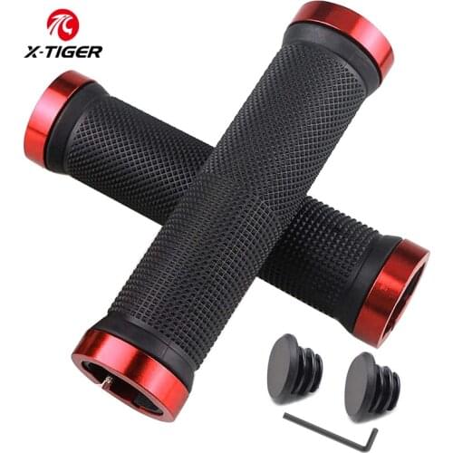 X-TIGER Bike Handlebar Grips Double Lock on Bicycle Handle Bar Soft and Comfortable Rubber Handles Grips For Bicycle Accessories