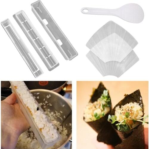 With Rice Paddle Sushi Maker Onigiri Bento Rice Ball Maker Japanese Hand Roll Sushi Rice Mold Baking Sushi Maker Kit