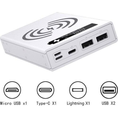 Detachable LCD Display DIY 5x18650 Battery Case Power Bank Wireless Charging Box