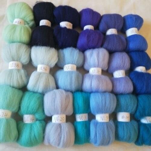 WFPFBEC 95g FELT for wool fiber combed 100% wool merino roving wool for needle felting 5g/bag 19colors