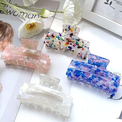 Korean acetic acid hairpin back head grabbing clip hairpin bathing hair grabbing ins shark clip plate hair rectangular clip