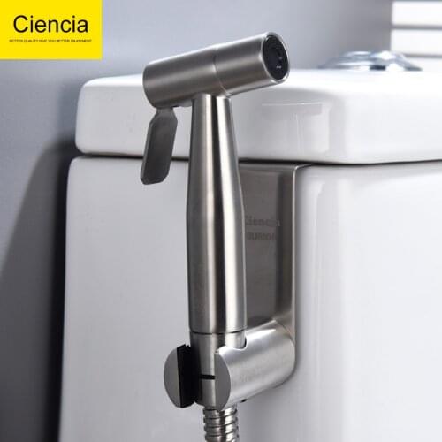 SUS304 Stainless Steel Nickle Bathroom Handheld Bidet Shattaf Sprayer Transforms Toilet into Spray Bidet Vaporizer