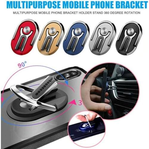1PCS 2 In 1 Universal Multipurpose Mobile Phone Bracket Holder Stand 360 Degree Finger Ring Car Phone Mount Stand Air Vent