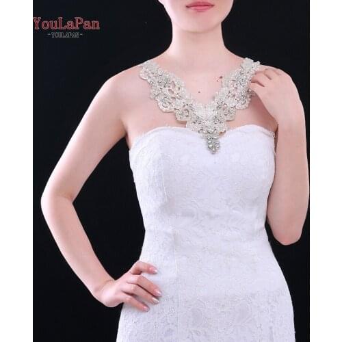 YouLaPan G02 Luxury Crystal Beaded Cape Handmade Bridal Shoulder Necklace Women Pageant Prom Shoulder Jewelry Bridal Shawl