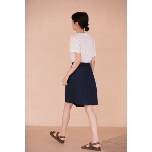 21 summer new three-dimensional cutting belt adjustable solid color temperament pocket skirt 0625-12