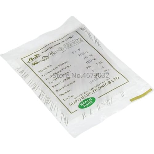 1000pcs P4-2A-F 130 2A 250V degree Thermal Cutoff RF130 Thermal-Links Black Square Temperature Fuse 84/102/115/125/135/145/150