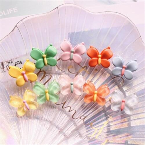 20Pcs/lot Kawaii Sweet Butterfly Flatback Resin Cabochon Scrapbooking Figure DIY Hair Bows Center Accessories Deco Parts 15mm