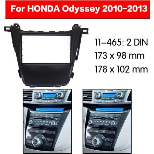 2DIN fascia facia panel plate frame for HONDA Odyssey 2010-2013 Stereo Fascia DashCD Trim Installation Kit two din 11-465
