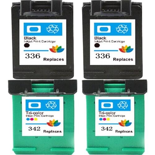4Pcs Compatible HP 336 342 Refilled Ink Cartridge for Deskjet 5440 5420 PSC 1500 1600 1610 2710 2575 C3180 C4180 2570 7800