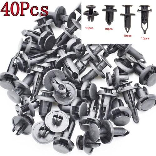 40 Pieces of Car Side Skirts Interior Trim, Bumper Holes Door Card Installation and Fixing Plastic Push Screw Rivet Fixing Parts