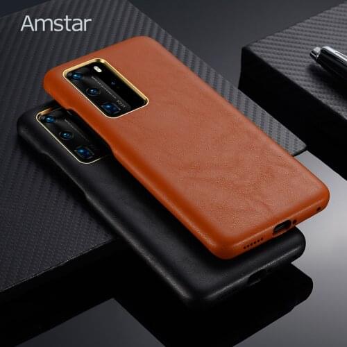 Amstar Luxury Handmade Leather Protective Cover Case for Huawei P40 Pro Plus High-end Soft Leather Cover for Huawei P40 Pro