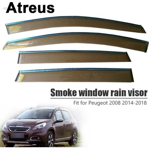 Atreus For Peugeot 2008 2014 2015 2016 2017 2018 Car Accessories Door Smoke Window Sun Rain Visor Wind Deflectors Guard Shield