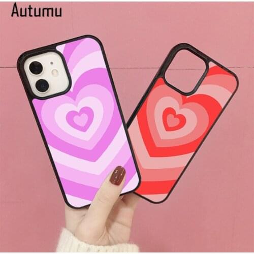 Phone Case for iPhone 12 mini X XS XR 11 Pro Max SE 2020 5 6S 7 8 Plus Samsung Galaxy S8 S9 S10 S20 S21 Illusion hearts Cover