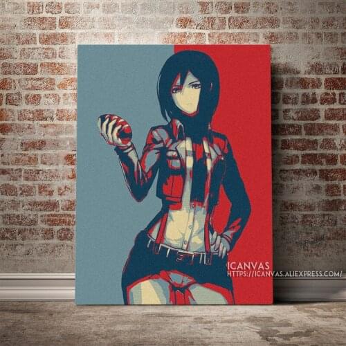Mikasa Shingeki No Kyojin Hopestyle Decoration Prints Home Canvas Living Kids Room Bedroom Painting Wall Art Studio Poster
