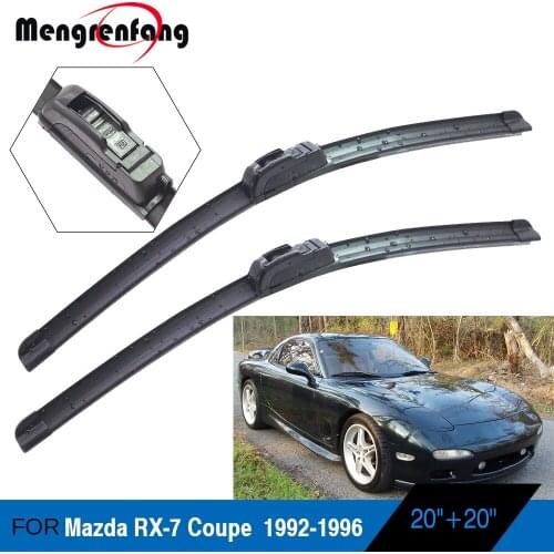 For Mazda RX-7 Coupe Car Front Windscreen Wiper Blades Soft Rubber Wiper J Hook Arms 1992 1993 1994 1995 1996