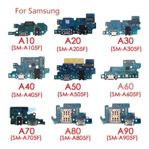 Original For Samsung Galaxy A90 A80 A70 A60 A50 A40 A30 A20 A10 USB Charging Dock Port Microphone Connector Board Flexible Cable