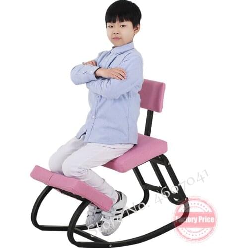 Home Office Ergonomic Kneeling Chairs Balance Kneel Stool Rocking Kneeling Chair for Perfect Posture Kids Children with Backrest