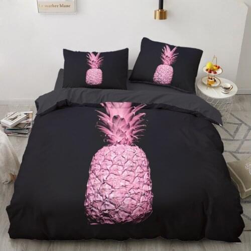 Euro Family sets Bed linen set for home Bedding Set Blanket cover 150*200 200*220 size Bed Cover 4pcs Black Pink pineapple