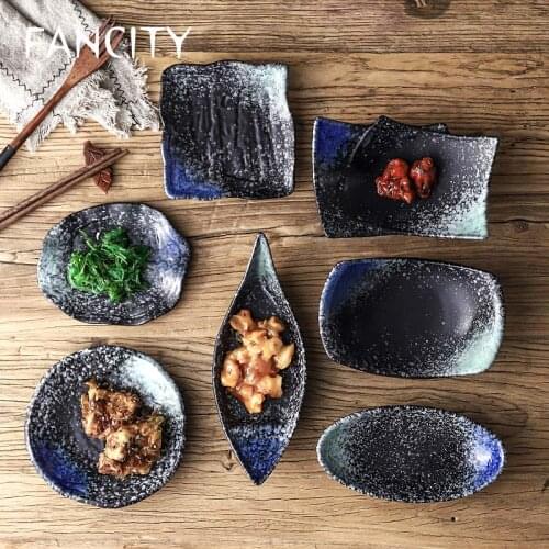 FANCITY Japanese ceramic snack dish small dish retro creative special-shaped dish sauce dish seasoning dish personalized tablewa