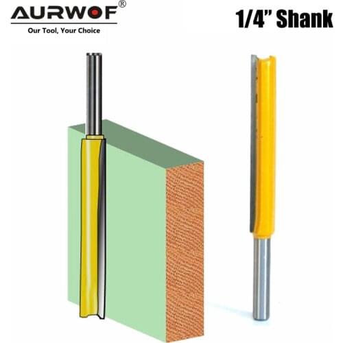 Router Bit 1/4 Shank Extension Long Straight Trimming Knife CNC Bit Milling Cutters for Wood Edge Cutting MC01002