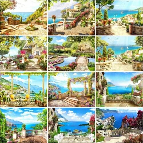 HUACAN 5D DIY Picture By Numbers Garden Landscape Unique Gift Wall Art HandPainted Oil Painting By Number Flower Decoration