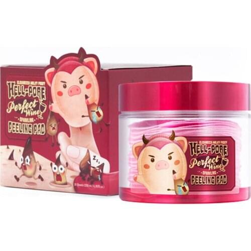 Korea Cosmetic ELIZAVECCA Milky Piggy Hell-Pore Perfect Wine Sparkling Peeling Pad 30ea Face Exfoliation Treatmen Mask SkinCare