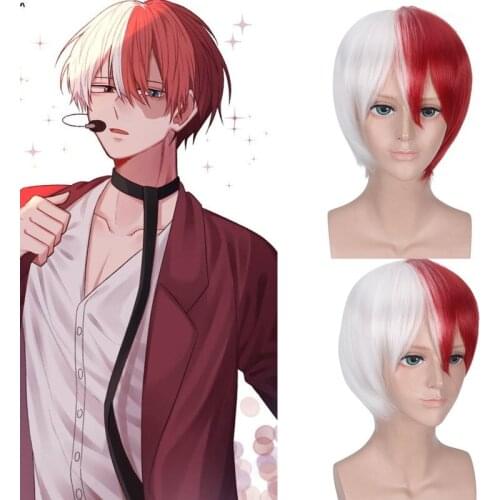 Boys Todoroki Shoto Cosplaywig Accessories Peruca Men Halloween My Hero Academia Costumes Carnival Purim Role play party dress