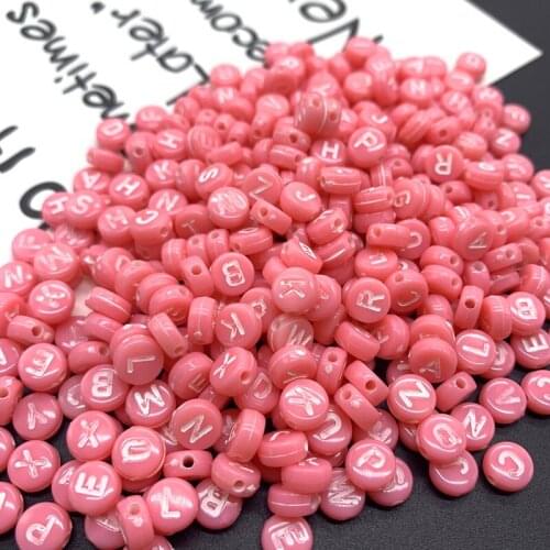 100pcs 6mm Mix Letter Beads Round Alphabet Beads Acrylic Beads DIY Jewelry Making For Bracelet Necklace Accessories#12