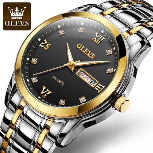 Quartz Wristwatch Luminous OLEVS Mens Watches Classic Calendar Mens Business Steel Watch Relogio Masculino Popular Saati Ho