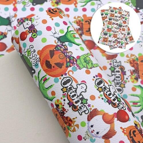 David accessories 20*34CM Litchi Halloween Faux Leather Sheets in Crafts Synthetic Leather for Bows DIY Handmade,1Yc12073