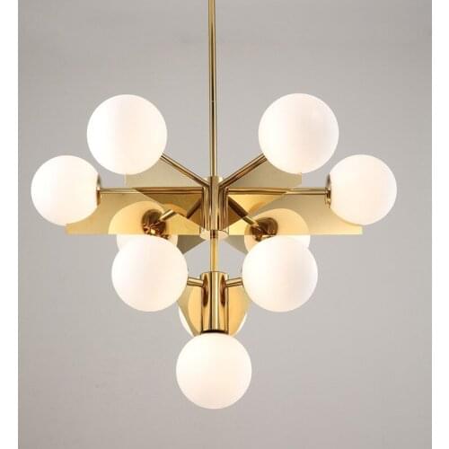 Nordic Lustre Plate Gold Metal Led Chandelier G9 Luminaria Glass Globe Pendant Chandelier Indoor Lighting Led Lampapras Fixtures