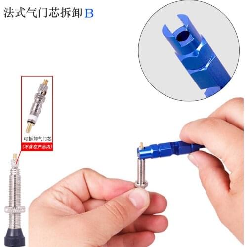Bicycle multifunctional American valve valve core French valve extension rod inner tube removal wrench tool