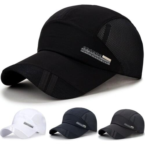 Men Summer Outdoor Sport Baseball Cap Quick Dry Mesh Caps Man Women Running Visor Sun Hats Solid Color Snapback Baseball Hat