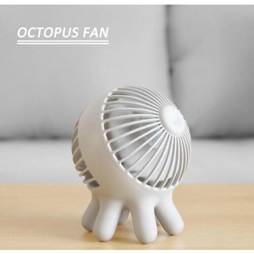 Octopus Desktop Pet Fan Cartoon Squid Mini USB Fan Portable With Base Small Fan Office Outdoor Home Mini Fan