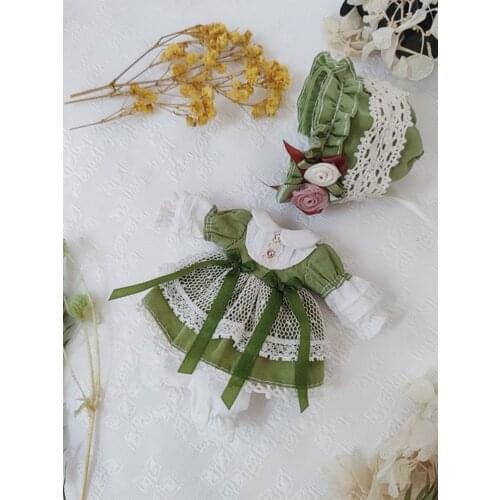 3Pcs/Set Ob11 Tender Green Dress Obitsu11 Clothes (Fit BJD12, Cu-Poche, P9, Molly,Middle Blyth, 1/12Dolls)