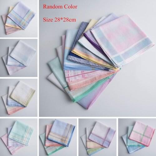 3Pcs Hankerchief Multicolor Plaid Stripe Men Pocket Square Business Chest Towel Pocket Handkerchiefs Hankies Scarves 100% Cotton