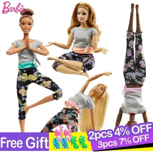 Original Barbie Gymnastics Yoga Sports Doll Barbie All Joints Move Doll Educational Toy Girl Christmas Birthday Toys Gift DHL81