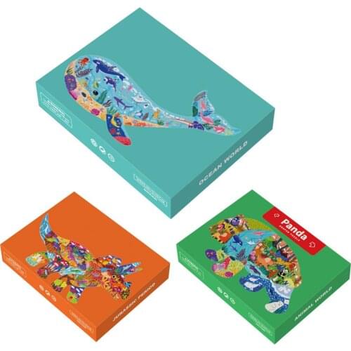 Puzzle Animal Lovers Sturdy Whale Cardboard Puzzles And Posters For Children 4-8 Years Old Boys And Girls Educational Toy Gifts