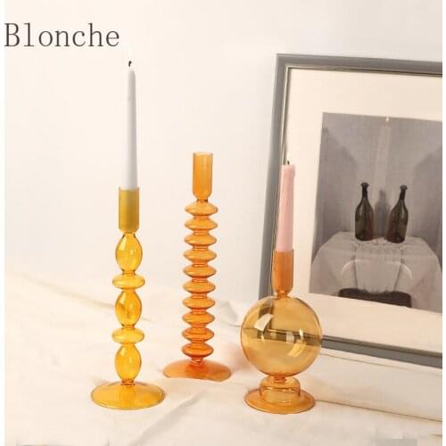 Candle Holders Candlesticks Candles Candle Jar Vase Home Nordic Decoration Dried Flower Hydroponic Vase Glass Vase